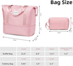 6 Piece Luggage Sets with Bags, Lightweight Expandable Checked Luggage Sets, Hardshell ABS Spinner Wheels Carry on Suitcase with TSA Lock, for Travel, Women Men (1 Pink, 18/20/24/28inch+2bags)