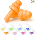 Earplugs for Sleeping Noise Cancelling, Reusable Ear Plugs– Super Soft, Silicone Ear Plug, for Sleeping 8 Pairs, Swimming, Snoring, Concerts, Work, Noisy Places (8 Colors)
