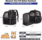Large Cat Backpack Carrier Expandable Pet Carrier Backpack for Small Dogs Medium Cats Fit Up to 18 Lbs, Dog Backpack Carrier, Foldable Puppy Backpack Carrier for Travel, Black