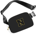 Gitus Belt Bag Fanny Pack Crossbody Bags with Initial Letter Patch Gifts for Wife Older Women Mother Coworker Bridesmaid Anniversary Travel Gifts Beach Gifts (Black-N)