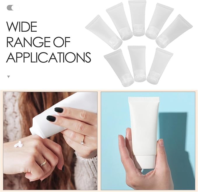 8pcs 20ml Refillable Plastic Travel Containers with Flip Cap, Squeeze Bottles for Lotion and Cosmetics Packaging, Portable Sample Bottles for Toiletries and Facial Cleanser