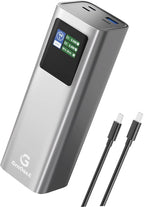27000mAh Power Bank, 140W Laptop Portable Charger with PD 3.1 Fast Charging, Smart Sisplay, 99Wh Battery Bank for MacBook Pro/Air, iPad Pro, iPhone17/16 Series, Samsung and More(Silver Gray)