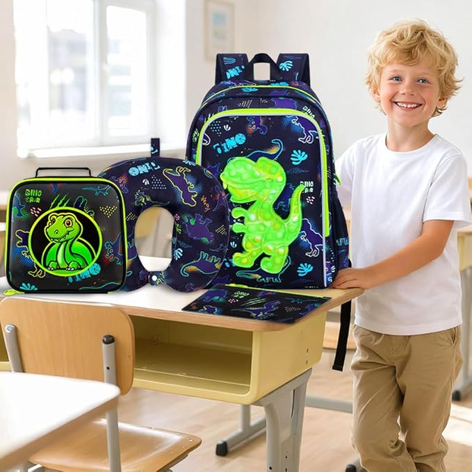 WZLVO Kids Luggage for Boys and Girls, Cute Dinosaur Unicorn Rolling Wheels Suitcase for Toddler Children