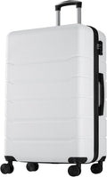 Sweetcrispy Carry on Luggage, Hard Shell ABS Suitcase with Double Spinner Wheels, Lightweight Expandable Rolling Suit Case with TSA Lock, 21 Inch Milky-White