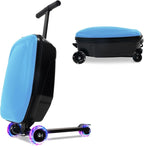 2-in-1 Ride-On Scooter Suitcase for Kids & Adults, 20” Foldable Hardshell Carry-On Luggage for Travel, Lightweight Kids Scooter Bag with Wheels