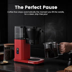 Kismile Drip Coffee Machine,SCA Certified Coffee Maker,Pour Over Coffee Brew with 3s Instant Heat 197-205℉, Adjustable Flow Control, Deep Cold Brew & Keep Warm 40 Min, Easy to Clean (Red)