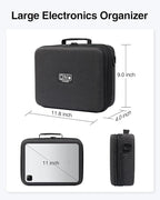 Luxtude Electronic Organizer Travel Case Large, Hard Case for Electronics with Shoulder Strap, Fits for iPad (Up to 11’’), Tech Gifts