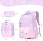 DIGOBAY Backpack for Girls, 3PCS Girls Backpack for School with Lunch Bag Pencil Case, Cute Kids Teens Bookbag for Kindergarten Elementary Preschool Middle School
