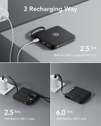 VRURC 20000mAh Portable Charger with Built-in 4 Cables, Battery Pack Charger Portable PD 20W Fast Charging, Power Bank for iPhone 17 X Samsung Galaxy S26 Series Android Phone, Black