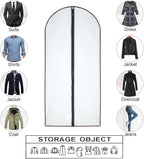 Garment Bags for Hanging Clothes 12 PCS Transparent Waterproof Dustproof Storage for Wardrobe Storage Suit Covers for Closet Clear Reuse Full Zipper for Costumes Suits Coats 24''x48''