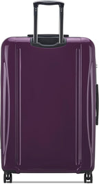 DELSEY PARIS Helium Aero Hardside Expandable Luggage with Spinner Wheels, Plum, Checked-Large 28 Inch