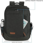 KROSER Laptop Backpack Large Computer Backpack Fits up to 17.3 Inch Laptop with USB Charging Port Water-Repellent Travel Backpack Casual Daypack for Business/College/Women/Men-Charcoal Black