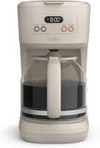 BELLA 12 Cup Programmable Coffee Maker, Reusable Dishwasher Safe Accessories, Easy LCD display, Auto Shutoff, 900 watt, Oatmilk