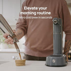 NitroPress DS Electric Nitro Cold Brew Coffee & Cocktail Maker Machine, Air-Powered Nitro Coffee Maker & Nitrogen Infuser for Coffee Matcha Cocktails & Drinks Stainless Steel Home Bar Beverage System
