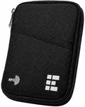 Zero Grid RFID Passport Holder & Travel Wallet, Zippered Wallet for Men & Women, Fits Passport, Cards, Cash, Tickets, ID, Sim Card; Premium & Compact Travel Document Holder - Midnight Black
