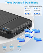 AsperX 10000mAh USB C Output Portable Charger Power Bank Fast Charging, Portable Battery Bank External Battery Pack for iPhone, Samsung, Google LG and Heated Vest