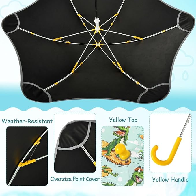 ALAZA Kids Umbrella Stick Umbrellas Cute Umbrella for Boys Girls Toddler UV/Sun Rain Windproof