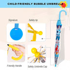 MRTLLOA Kids Clear Bubble Umbrella with an Easy Grip Curved Handle, Safety Transparent Dome Bubble Umbrella for Toddler Boys Girls