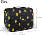 Lcsmaokin Large Capacity Toiletry Bag Travel Bag with Hanging Hook for Men and Women Waterproof Travel Cosmetic Bag Bathroom Storage Bag for Brushes Set,Full-Sized Shampoo,Accessories -Yellow Lemon