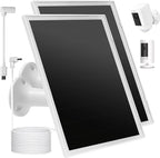 Solar Panel Charger for Ring Camera, Compatible with Ri ng Stick Up Cam, Stick Up Cam Pro, Ring Spotlight Cam Plus/Pro, 6W5V 13ft Charging Cable (White-2Pack)