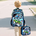 5Pcs Kids Luggage for Boys, Truck Rolling Travel Carry on Suitcase for Toddler Children with Wheels(Blue)