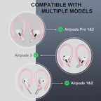 2 Pairs AirPods Ear Hooks for AirPods Pro 2, AirPods Pro, AirPods 4, 3, 2 & 1, Upgraded Anti Slip Sports Clip Hooks for AirPods 1, 2, 3, 4,Pro and Pro 2 – Pink