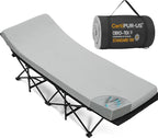 CYMULA Camping Cot Mattress 2in Memory Foam Sleeping Pad,Soft Warm Non-Slip Camping Mattress Topper with Retaining for Adults,Portable Roll up Pad for Travel（only Mattress）