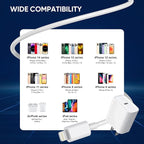 3 Pack Fast Charger iPhone,【Apple MFi Certified】6FT iPhone Charger Fast Charging USB C Block Wall Adapter 6 Foot Type C to Lightning Cable for iPhone 14 Pro Max/14 Plus/13 Pro/12/12Pro/11/XS/X,AirPods