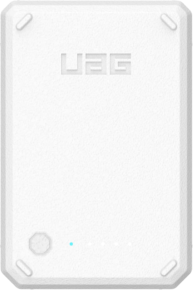 URBAN ARMOR GEAR UAG Workflow Rechargeable Battery Pack 5000mAh Healthcare White/Gray, External Hot-swappable Charger Compatible with iPhone 14/13/12/12 Pro/SE/8 Workflow Cases