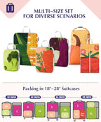Gonex Compression Packing Cubes, 6pcs Expandable Storage Travel Luggage Bags Organizers with Shoe Bag Laundry Bag, Travel Cubes for Suitcase Carry On (Vegetable)