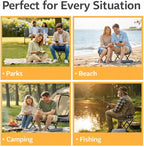 Premium Portable Folding Camping Stool with Carry Bag, Lightweight Compact Outdoor Seat, Heavy Duty Steel Frame, Small Travel Stool for Camping, Hiking & Fishing