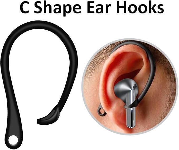 A-Focus Galaxy Buds 3 Pro Anti-Slip Kit Replacement Ear Hooks Sport Ear Tips Non-Slip Silicone Eartips and Covers Gel Wings Ergonomic Design Strap Compatible with Samsung Galaxy Buds 3 Pro Black