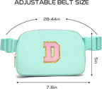 Gitus Belt Bag Fanny Pack Crossbody Bags with Initial Letter Patch Cute Stuff Birthday Gifts for Teenager Girls Trendy Preppy Stuff for Teen Girls Cool Stuff for Teens (Mint Green-D)