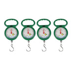 NOLITOY 4pcs Portable Handheld Spring Scale Luggage Scale Plastic Handle Hook Weighing Tool for Travel, Home, Vegetables, and Fishing Use Random Color