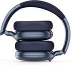 C6 Active Noise Cancelling Headphones, Wireless Over Ear Bluetooth Headphones, 60H Playtime, Lightweight Folding Deep Bass Comfort Fit Ear Cups Headset with Mic for iPad/Travel/PC/Home Blue