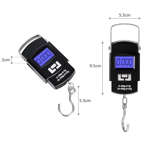 Hyindoor Portable Luggage Scale 50kg/110lb Electronic Digital Suitcase Weight Scale Travel Bag Hanging Weighing Scale