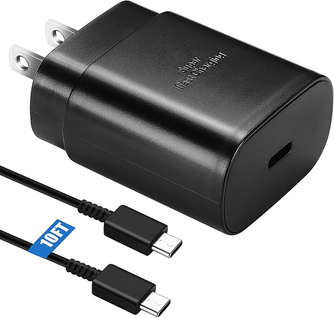 S26 S25 S24 S23 S22 Fast Charger for Samsung Phone,25W USB C Charger Android Chargers Type C Charger Fast Charging Block 10Ft USB C Cable Cord for Samsung Galaxy S26/S25/S24/S23/S22/S21/S20/Plus/Ultra