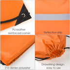 KUUQA 12 Pcs Drawstring Backpack Bag Bulk Reflective Backpack Orange String Bags Cinch Sack Backpack for Team Yoga Sport Gym Traveling