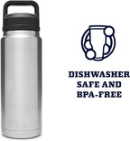 YETI Rambler 26 oz Bottle, Vacuum Insulated, Stainless Steel with Chug Cap, Stainless