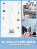 AINOPE USB C to USB C Cable 60W, 16.4ft USB Type C Cable Right Angle, Compatible with Samsung Galaxy S21 S20, Note 20 Ultra 10 9 8, MacBook Air/Pro 13'', iPad mini 6/Pro/Air 2020 (16.4FT, Grey)