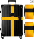Luggage Straps for Suitcases TSA Approved-2 Pack Bright Personalized Luggage Belt Strap for Suitcase/Carry On Bag Luggage Accessories for Travel (Yellow)