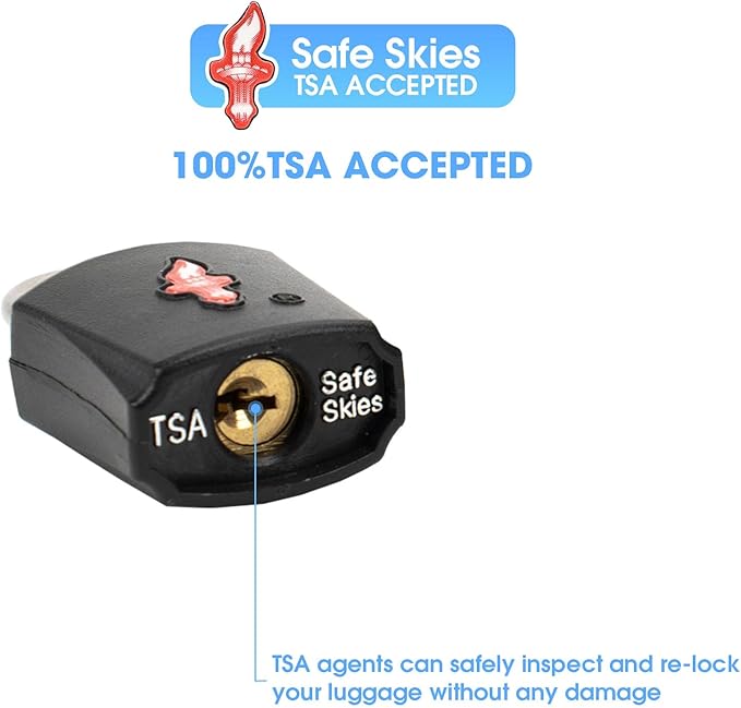 TSA Approved Locks (6-Pack) - Luggage Lock TSA Approved for Suitcases, Gym Lockers & School Backpacks | Ultra-Slim 1.5” ABS Travel Lock | Anti-Theft Secure