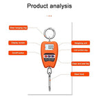 Luggage Weight Scale, Portable Electronic Luggage Scale Multifunctional Digital Scales LCD Display Travel High Accurate Handheld Weighing Tool,for Travel(Orange)
