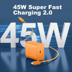 Super Fast Charger USB C, 45W Type C Charger Fast Charging Cable Block for Samsung Galaxy S26 S25 S24 S23 Ultra/S26 S25 S24 S23 S22 S21 S20/Note 10/20, PPS Wall Charger with 6.6FT Cord-Orange