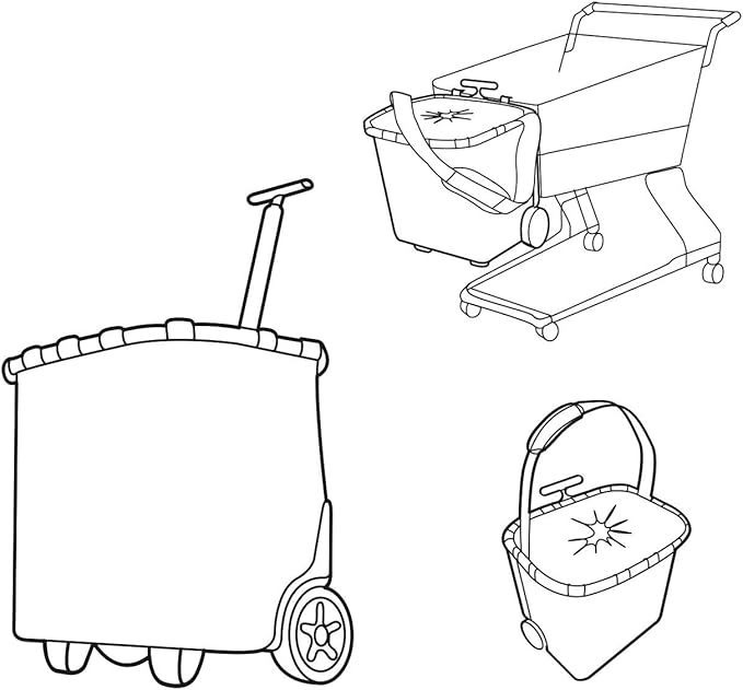 reisenthel carrycruiser Rhombus Black – Portable Shopping Trolley with Sturdy Aluminum Frame, Shoulder Strap and Removable mesh Inner Bag - Made of Water-Repellent Material.