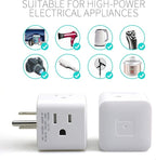 Multi Plug Outlet Extender, Vsanstar 3 Prong Wall Tap 4 Way AC Electrical Outlets Power Strip, Power Plug Splitter Grounded to USA Adapter for Home Office, Kitchen (USA Plug Outlet)