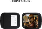 2 Pack Luggage Handle Wrap with Travel Tags - Non-Slip Protective Cover Soft Handle Grips Covers for Suitcase(Funny Lions)