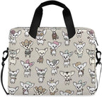 Laptop Bag 15.6 inch, Waterproof Laptop Case with Strap, Protective Laptop Carrying Case for Women & Men, Cute Chihuahua Dogs