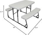 Stansport Compact Portable Kids Picnic Table – Foldable Space-Saving Design with Locking Legs – Lightweight Children’s Picnic Set for Travel, Parks, Campsite – Durable Steel Frame & Easy Clean Surface