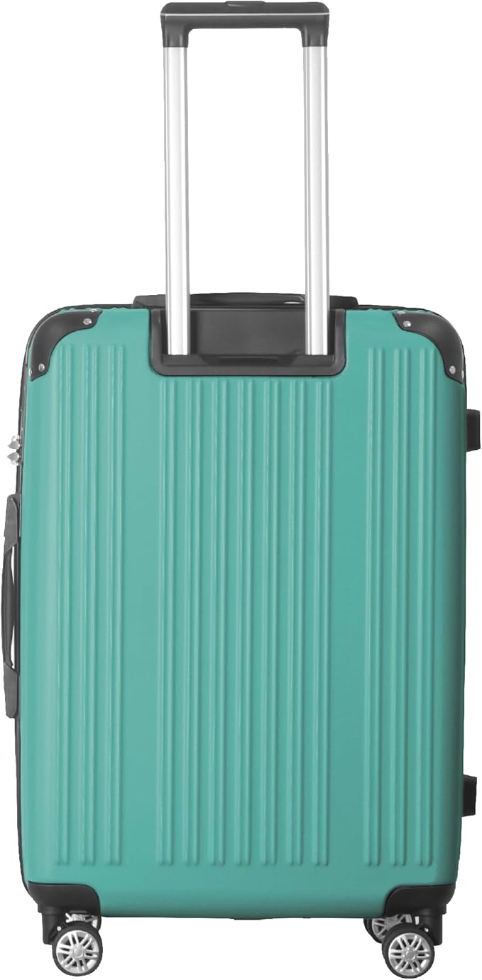 3-Piece Luggage Set 3 (20"/24"/28"), Hardside Suitcases with 8 Spinner Wheels, Scratch-Resistant ABS Shell, set2, set3 Travel Suitcase, TSA Lock (Ribbed Surface, Fresh Green)